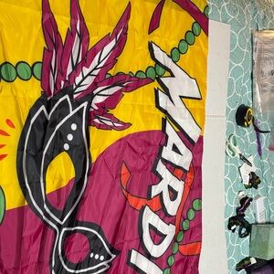 Vibrant Mardi Gras Wall Tapestry/Flag